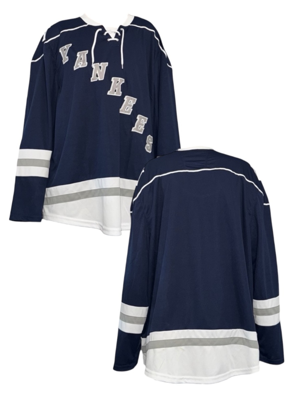 Navy New York Yankees Lace-Up Hockey Jersey